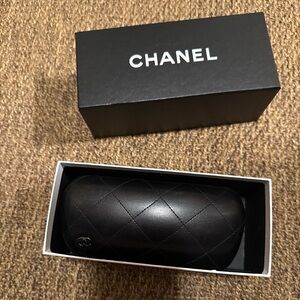 CHANEL Black Quilted Eyewear Case